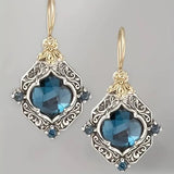 Boucles d'oreilles en cristaux bleus | Or