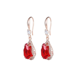 Boucles d'oreilles en gouttes de rubis | Or