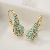 Boucles d'oreilles en grappe turquoise Valenne | Or