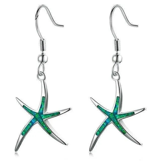 Boucles d'oreilles en opale | Or blanc