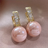 Boucles d'oreilles à brillants roses | Or