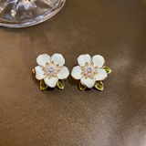 Boucles d'oreilles à brillants | Or blanc