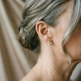 Boucles d'oreilles en perle et brillants | Or