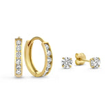 Boucles d'oreilles en pierre Dara brillante | Or blanc