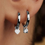 Boucles d'oreilles en pierre larmes de lune | Or blanc