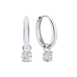 Boucles d'oreilles en pierre larmes de lune | Or blanc