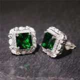 Boucles d'oreilles à brillants et émeraude | Or