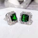 Boucles d'oreilles à brillants et émeraude | Or