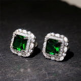 Boucles d'oreilles à brillants et émeraude | Or