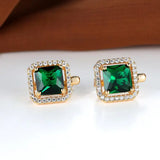 Boucles d'oreilles à brillants verts | Or