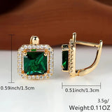 Boucles d'oreilles à brillants verts | Or