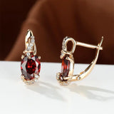 Boucles d'oreilles goutte en crépuscule cramoisi | Or