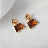 Boucles d'oreilles pendantes cristal du Désert | Or