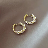 Boucles d'oreilles pendantes en perle ronde | Or