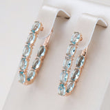 Boucles d'oreilles pendantes en turquoise et brillants | Or