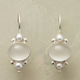 Boucles d'oreilles rétro avec cristal blanc et marguerite | Or