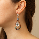 Boucles d'oreilles rétro en cuir | Or