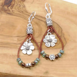 Boucles d'oreilles rétro en cuir | Or