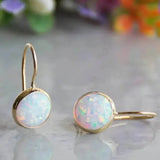 Boucles d'oreilles vintage avec pierre opale | Or