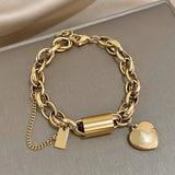 Bracelet chaîne épaisse Revitalisante | Or blanc