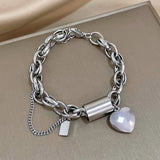 Bracelet chaîne épaisse Revitalisante | Or blanc