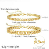 Bracelet cheville en maillons Cubains Superposés | Or