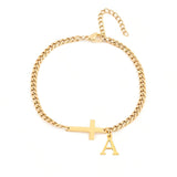 Bracelet croisé initial | Or