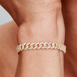 Bracelet cubain pave | Or