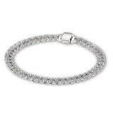 Bracelet cubain pave | Or blanc
