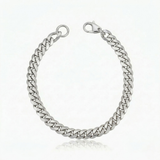 Bracelet cubain | Or blanc