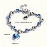 Bracelet éclat cœur océan | Or blanc
