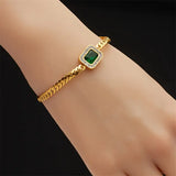 Bracelet Joanna vert avec émeraude | Or