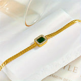 Bracelet Joanna vert avec émeraude | Or