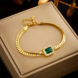 Bracelet Joanna vert avec émeraude | Or