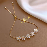 Bracelet marguerite en cristal | Or