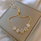 Bracelet marguerite en cristal | Or