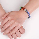 Bracelet Mémorial Pont céleste, cadeau avec 7 perles de Chakra pour la perte d'un animal de compagnie | Or