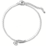 Bracelet Monument avec Cheveux d'ange et empreinte, fait à la main | Or blanc