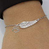 Bracelet Monument avec Cheveux d'ange et empreinte, fait à la main | Or blanc