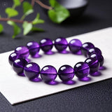 Bracelet Valeria avec perles violettes | Or