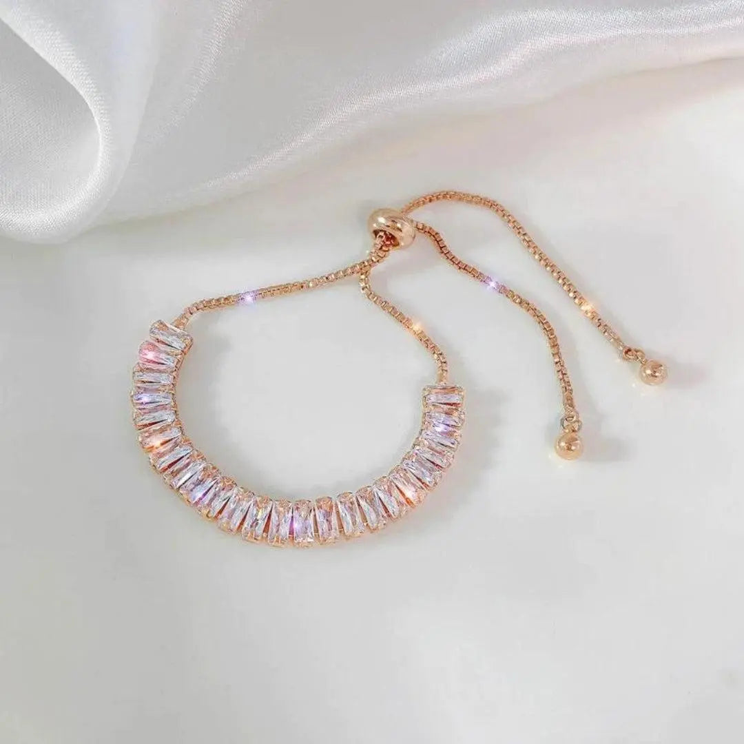 Bracelet ajustable à brillants | Or