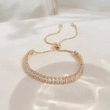 Bracelet ajustable à brillants | Or