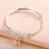 Bracelet attrape-rêves ajustable | Or blanc