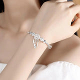 Bracelet attrape-rêves ajustable | Or blanc