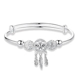 Bracelet attrape-rêves ajustable | Or blanc