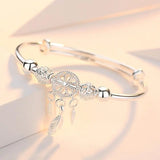 Bracelet attrape-rêves ajustable | Or blanc