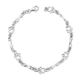 Bracelet avec pattes de chien suspendues et Os Brut, Édition limitée | Or blanc