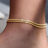 Bracelet avec chaîne pour vacances à la plage | Or