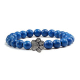 Bracelet avec perles en forme de pattes, motif en pierre naturelle | Or