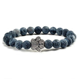Bracelet avec perles en forme de pattes, motif en pierre naturelle | Or